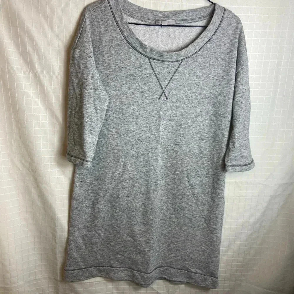 Gap Tunic Dress Women S Gray 3/4 Sleeve PolyCotton